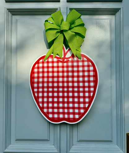 Red Gingham Back to School Door Hanger