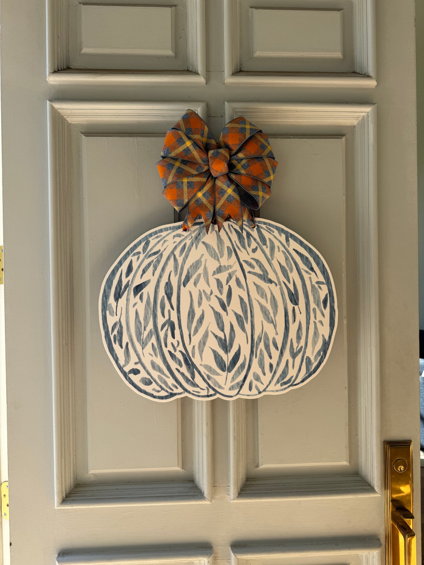 Blue Fern Bloom Door Hanger