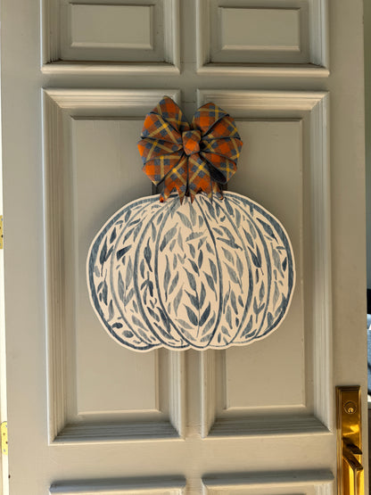 Blue Fern Bloom Door Hanger